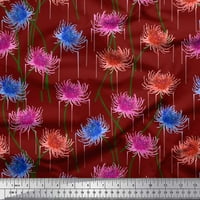 Soimoi Blue Modal Satinska tkanina umjetnička cvjetna tiskana šivaće tkanina BTY wide