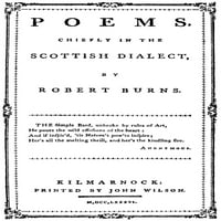 Robert Burns naslovna stranica. Ntitle Stranica prvog izdanja pjesme Robert Burns-a, uglavnom u škotskom