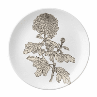 Cvijet crno bijeli krizantemski tanjur ukrasni porculanski salver jelo za večeru