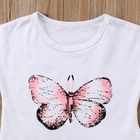 Seyurigaoka Toddlers Ljeto odijelo Leptir majica + puna tiskana suknja