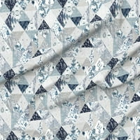 Tkanina od kašike - blues quilt plava bijela plaža kuća tropsko obalno nautičko geometrijsko otisnuto