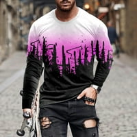 Zodggu muns bluzes pokloni za muškarce labave casual t majice za muškarce 3D digitalni kontrastni krajolik