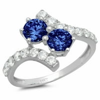 1.98ct okrugli rez plavi simulirani tanzanite 18k bijeli zlatni godišnjica za angažman prsten veličine