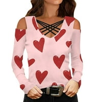 Majice za žene za Valentinovo košulje pletene ljubavne srčane majice jesenska zimska ženska odjeća