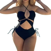 Ljubičasta bikini ženska visoki rez bikini set CUTOOUT HIQUIONSKI Skupljeni kupaći komič za bazanje