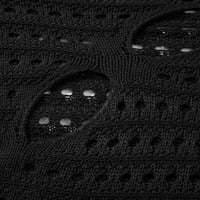 Nituyy Žene izdubljene kukičane pletenje vrhunske dugih rukava mrežaste mreže Fishnet Labavi majica