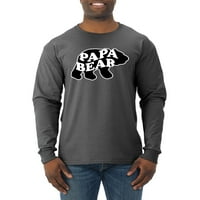 Divlji bobby, tata bear životinjski dizajn, ljubavnik životinja, majica dugih rukava, Heather Black,