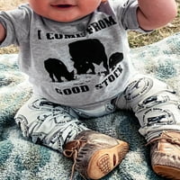 Gwiyeopda Toddler Baby Boys Ljetna odjeća postavljena krava slova Ispis majica kratkih rukava Rompers