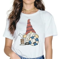 Žene Ljeto Ležerne prilike kratkih rukava Okrugli vrat Majica Ženska krstarenja Gnomes Graphic Print