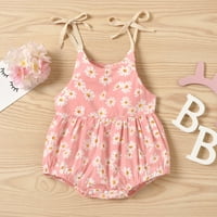 Baby Ljeto odijelo Cvijeće kaiševa bez rukava, ružičasto odjeća ružičasta