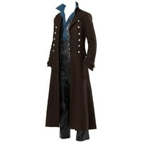 LOLMOT MENS Full Dužina Steampunk Gotički viktorijanski kaput Vintage WindBreaker Halloween zgodni kostim