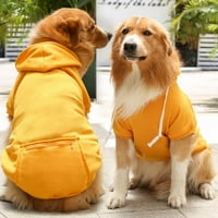 Hoodie pasa s korisnim džepom za užinu, mekani džemperi za pse sa šeširom, ljubimca zimski vjetar topli kaput, hladna odjeća, ja žuta
