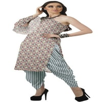 Moomaya Designer ispisana jedno rame Bell rukave Kurti w hlače etničke setove odjeće za žene