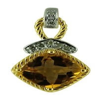 Carillon Citrine u novembar Roštilj Prirodni draguljski ogrlica Privjesak 14k Yellow Gold Party Nakit