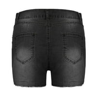 Aaimomet Trendi šorc za žene Ženske ležerne kratke hlače sa džepovima Pamučni jean kratki, sivi xxl