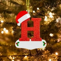 Yinmgmhj Božićne abecede ukrasi abeceda Personalizirani ukrasi Božićni personalizirani kućni dekor + h