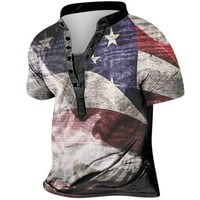 Četvrta srpnja Košulje za muškarce Američka zastava Štampani labavi kratki ružini pulover