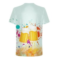 Amidoa Nova modna majica Muška majica 3D negirajući pivo Ispis kratkih rukava Okrugli vrat Majica Casual