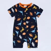 Toddler Baby Girls Boys Odeća za odjeću Ljeto Roman crtić Životinjski kratki rukav dvostruki patentni