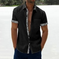 Muška majica Ljetna rever Pokeširt Pojedinačni kardigan Pamuk Pamuk Casual Shortsleeved Muška košulja