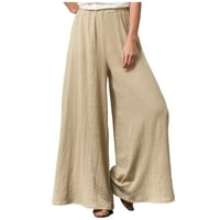 Hlače za žensko čišćenje, ženska modna casual čvrsta džepa u boji preklopljena hlače pune dužine
