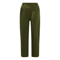 Shpwfbe gamaše za žene hlače za žene Ženske stražnje pantalone Ležerne prilike elastične hlače Izvođenje pamučne hlače stručne hlače Ženske hlače vojska zelena m