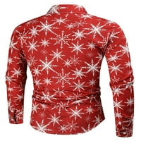 Paille muns tunika majica rever vrat Xmas bluzu dugme niz božićne majice Festival s jednim grudima crveni