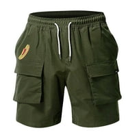 Muške kratke hlače na otvorenom Muške hlače Slim hlače Jogging hlače Ispisane više džepnih kratkih hlača - modni poklon - zeleni xxxl