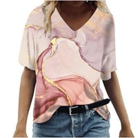Košulje za žene Casual Ljeto Plus Veličina Tunic V izrez kratki rukav modni mramorni labavi udobni ženski
