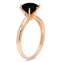 2.5ct okrugli rez crni prirodni ony 18K ružičasto zlatni godišnjica zaručničke prstene veličine 4,75