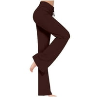 Lilgiuy ženske hlače sa širokim nogama u širokim strukom Vježbajte gamaše casual pantalone Yoga teretane