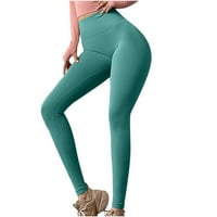 Ženske joge hlače Atletske hlače Ležerne čvrste hlače Mid struk labave duge hlače joge hlače zeleno b m