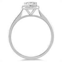 Ženska karat TW Princess Halo Diamond Angažman prsten u 14k bijelo zlato