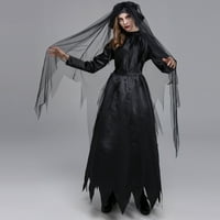 Kostim vještica za žene, Halloween ženska modna novost noćna luta ženskog duhova haljina haljina