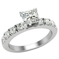 Dijamantni zaručni prstenovi za žene GIA certificirana princeza Solitaire Diamond Ring 14k bijelo zlato 1. Carat