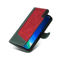 Novčanica za iPhone Pro, Business Luxury PU kožna kreditira za nosač za kreditne kartice Kickstand magnetna kopča na telefonu s mekim silikonskim unutrašnjim otpornim otpornim na udarce, zeleno