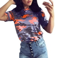 Košulje za žene Žene Ženske majice kratkih rukava Tee Top Blouzee Orange XL