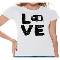 Awkward Styles Love majica za žene Vole kampiranje Žene Majica Camper majica za suprugu Volim kamp košulju