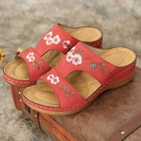 Pntutb Cipele Ljetne dame Modni klinovi pete za vez cvijeće Sandale Ženske cipele