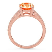 3.28ct ovalni rez crveni simulirani dijamant 14k Gold Gold Gold Anniverment prsten veličine 9,75