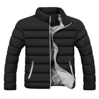 Tenmi muški kaput dugih rukava kaput boja blok odjeća zadebljane kapute Radna jakna za puffer crna siva 2xl