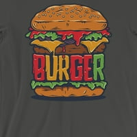 Juicy Burger muški cool sivi dizajn dizajna okrugla vrata poklon majica