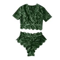 Ženske donje rublje čipke Crochet Stitchhing donje rublje set intimate green_ s