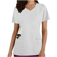 Fashion Woman Print V - izrez kratkih rukava Majica Štampanje labavih bluza