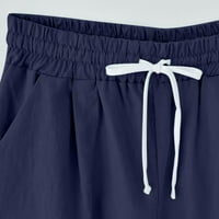 Hlače za ženske ležerne ljeto crteći sa džepovima kratke hlače visoki struk visoki elastični struk tiskani