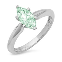 CT sjajan markiza Clear Simulirani dijamant 18k bijeli zlatni pasijans prsten sz 11