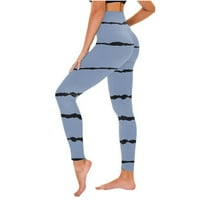 TUPHREGYOW ženske visokog struka elastične joge hlače plijen podizanja za mršavljenje meka joga tajice atletika joga capris comfy br. Ne vidim kroz jogu capris ispis svijetloplava
