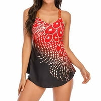 Lu's Chic ženski kupaći kostim skromni tanka V izrez plus veličina Letnje na plaži Letnji kostimi dubokoj