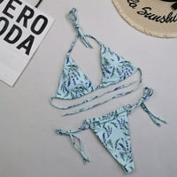 Darzheoy kupaći kupaći kosure za žene, ženski visokog kontrasta grudi print Split bikini set dva setova