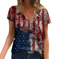 Košulje za žene Dan nezavisnosti Ispiši svakodnevne ljetne V Rezervoar za izrez Amerikanac 4. jula Ispis